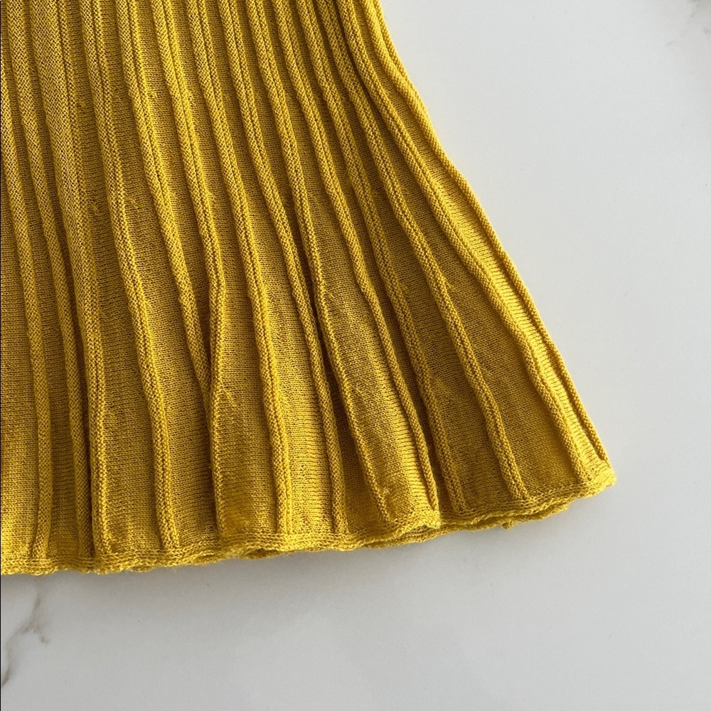 Aldo Martins Mustard Ribbed Wool Peplum Sweater - Picture 11 of 14